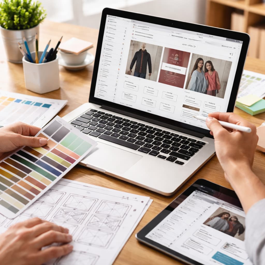 Un intégrateur Shopify présente l'intégration d'un design sur un ordinateur portable