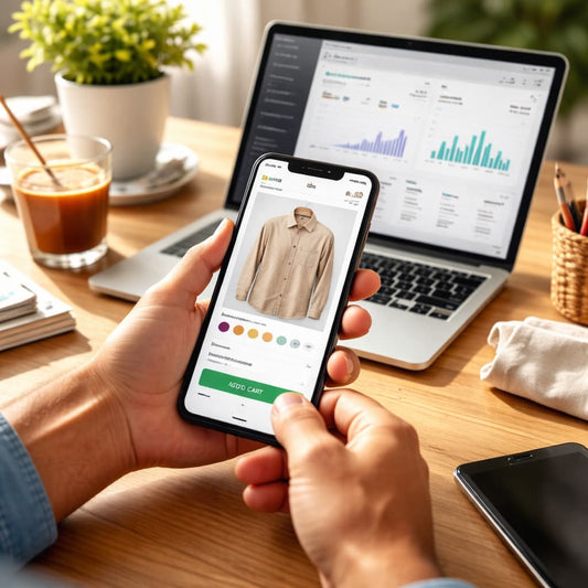 Une personne visitant une boutique e-commerce Shopify sur smartphone