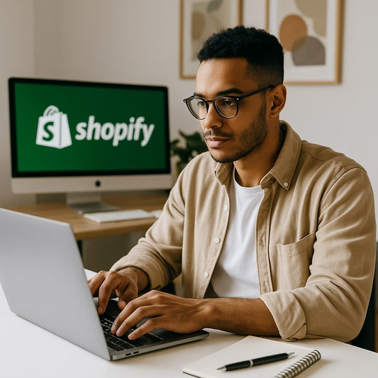 Photo d'un expert Shopify sur son ordinateur