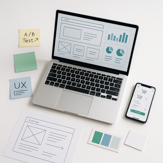 Un laptop et un smartphone avec l'organisation de la future refonte