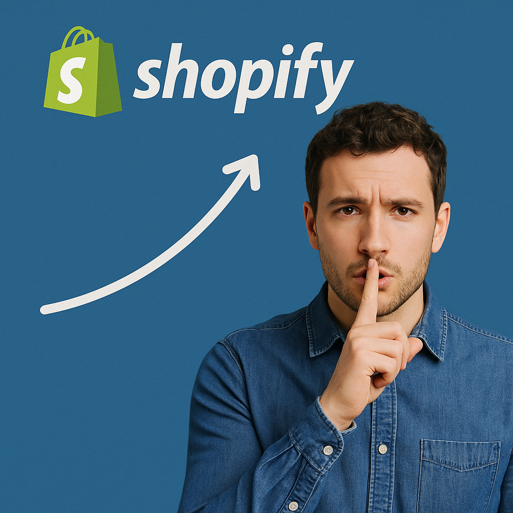 Un expert Shopify avec le doigt devant sa bouche pour montrer qu'il s'agit de secrets