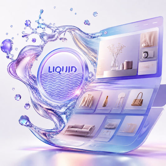 Le logo Liquid mettant en avant un e-commerce sur Shopify
