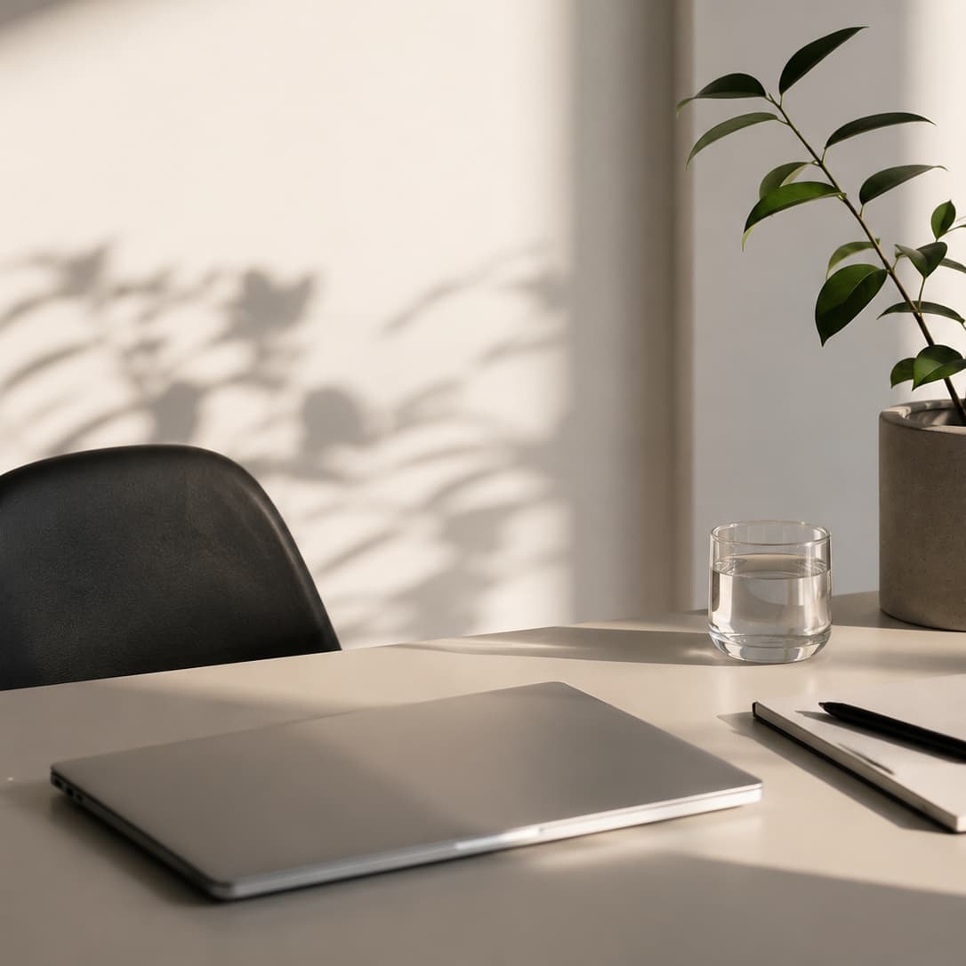 Un mac book sur un bureau