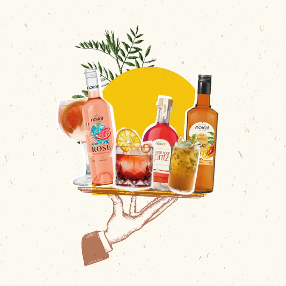Des boissons Maison Noirot sur un plateau